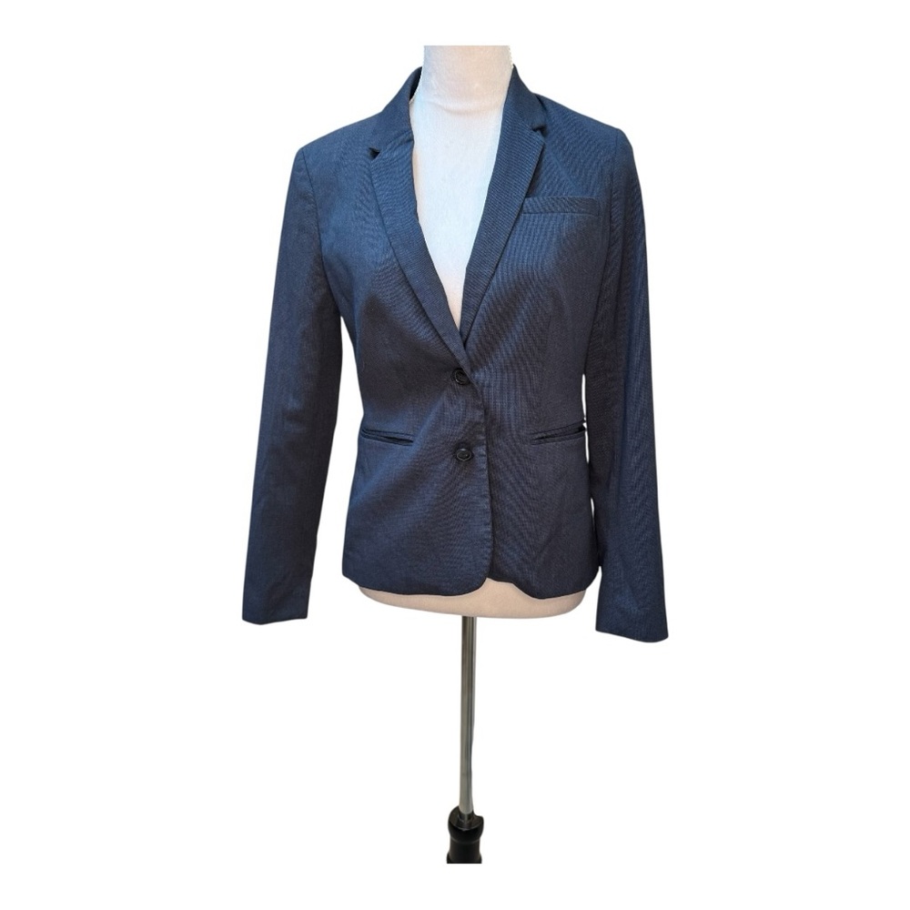 Banana Republic Blazer Womens 4 Blue Textured Two Button Tailored Office‎ Jacket